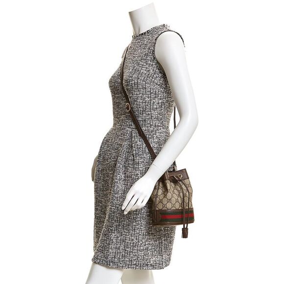 Gucci Ophidia Mini Gg Supreme Canvas & Leather Bucket Bag, Brown - Picture 3 of 3